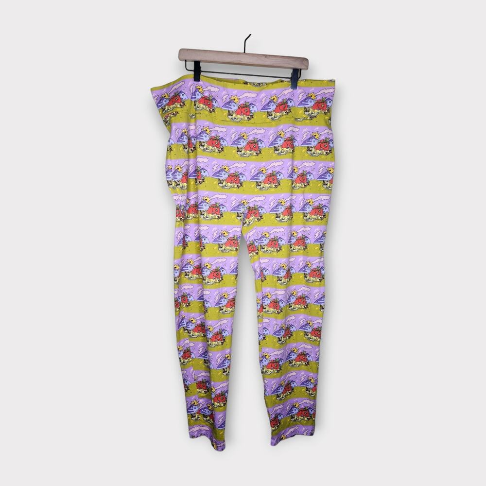 Nooworks Jammin Strawberry Picnic Print Leggings Women’s Plus 5XL